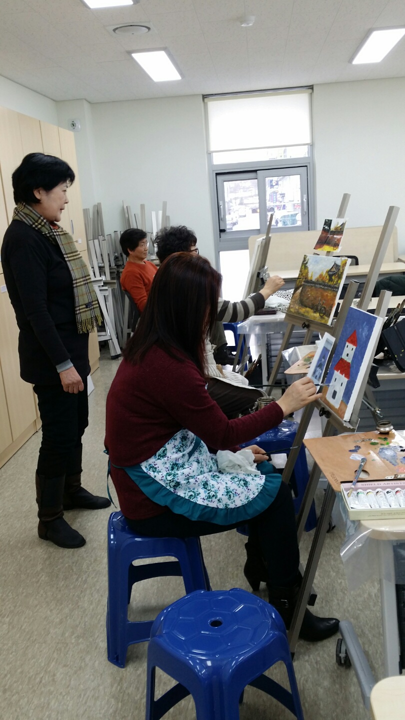 유화수업장면(화요일 오후) 사진